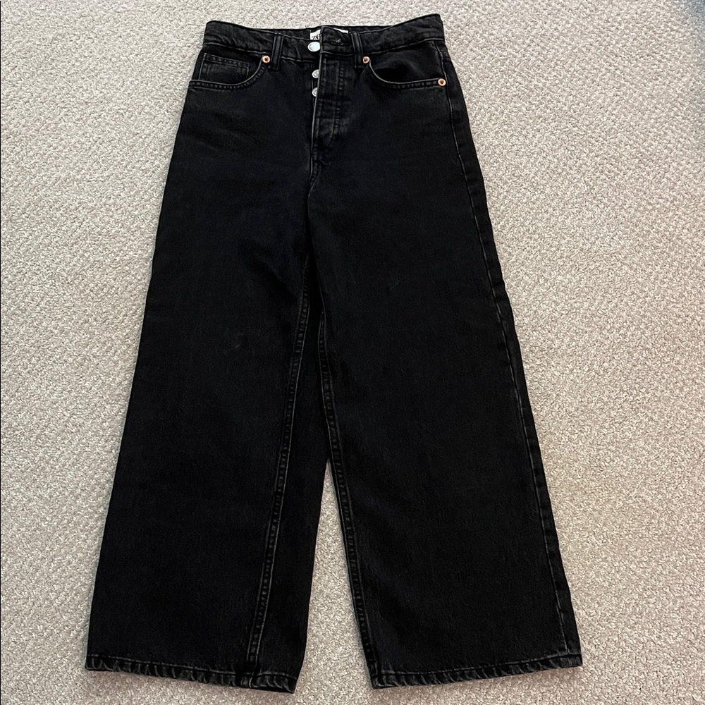 Zara Black Wide Leg Women's Jeans